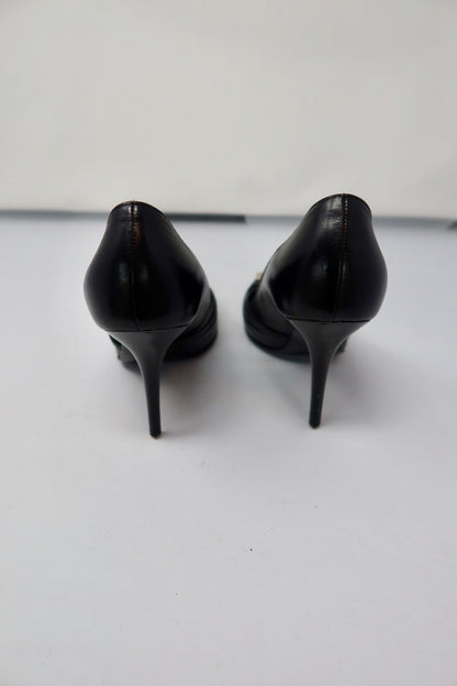 Dior Black Leather Pointed Toe Heels - 39 EU