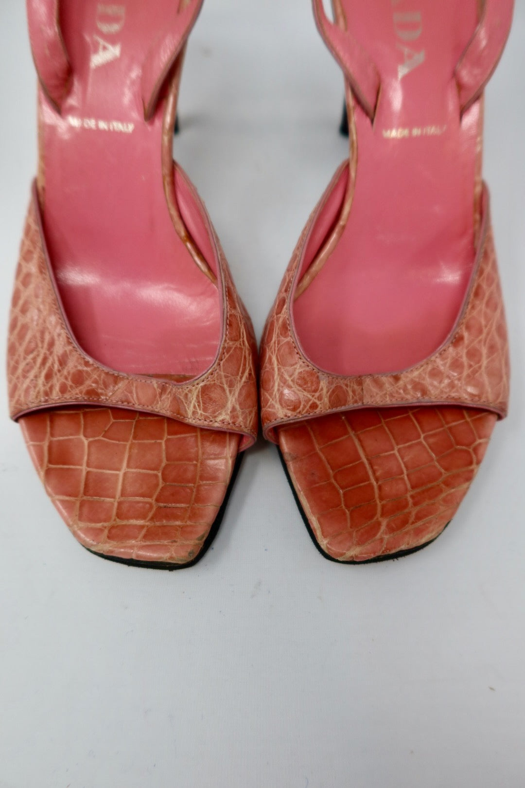 Pink Snakeskin Prada Heels - Size 37 EU