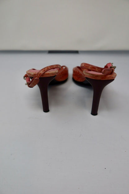 Pink Snakeskin Prada Heels - Size 37 EU