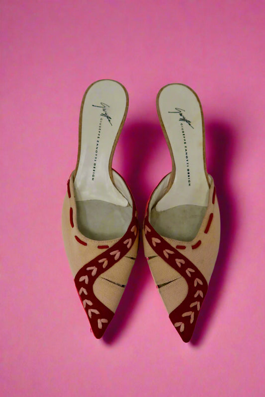 Giuseppe Zanotti Red and Pink Mules - 37 EU