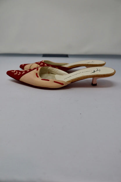 Giuseppe Zanotti Red and Pink Mules - 37 EU