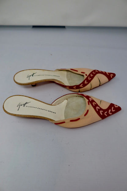 Giuseppe Zanotti Red and Pink Mules - 37 EU