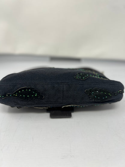 Fendi Beaded Baguette Black Cashmere Pony Hair