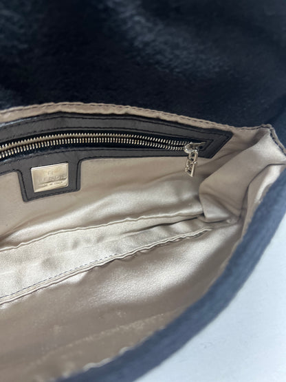 Fendi Beaded Baguette Black Cashmere Pony Hair