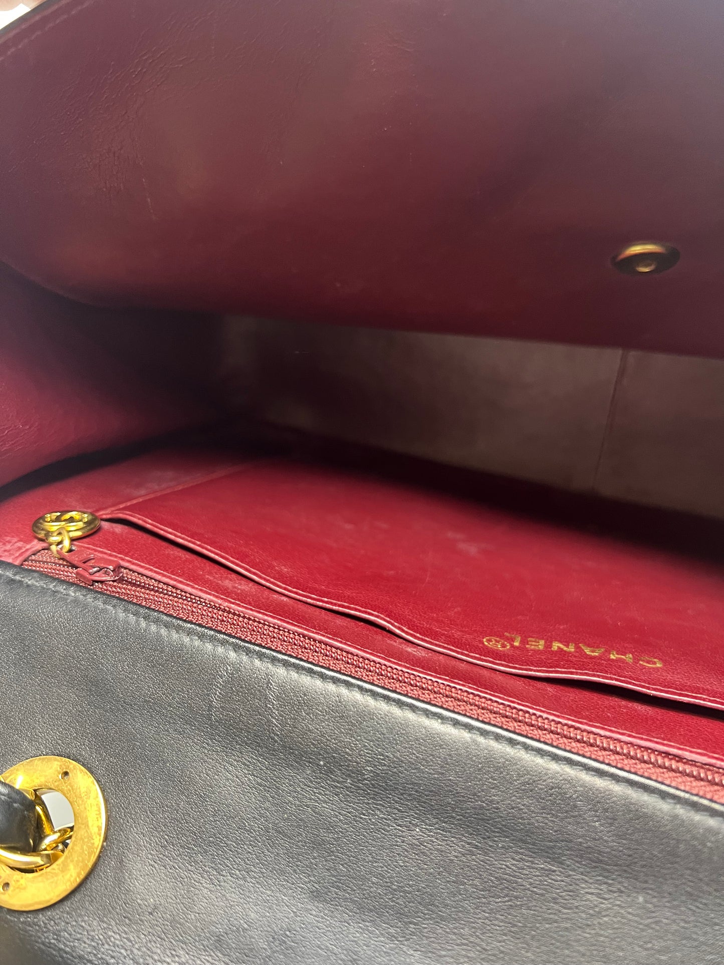 Chanel Large Timeless Classic Single Flap Matelassé Black Leather Chain Bag