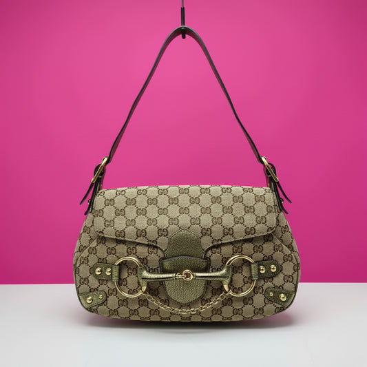 Gucci GG Canvas Brown Shoulder Bag