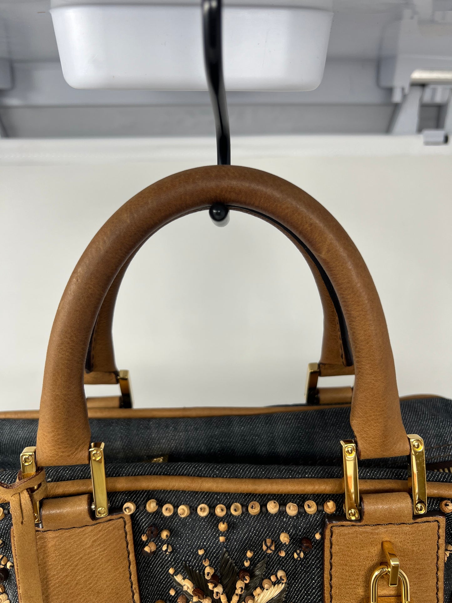 Loewe Amazona Blue Denim Embroidered Handbag Limited Edition Summer '07