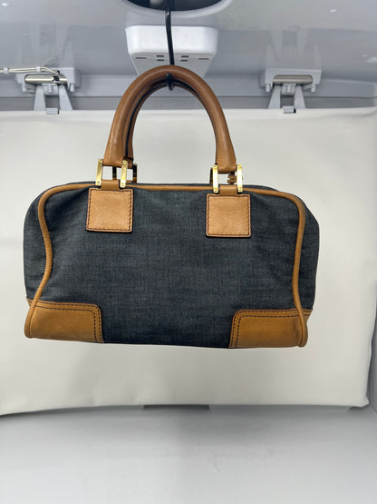 Loewe Amazona Blue Denim Embroidered Handbag Limited Edition Summer '07