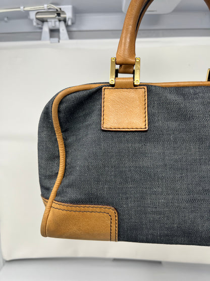 Loewe Amazona Blue Denim Embroidered Handbag Limited Edition Summer '07
