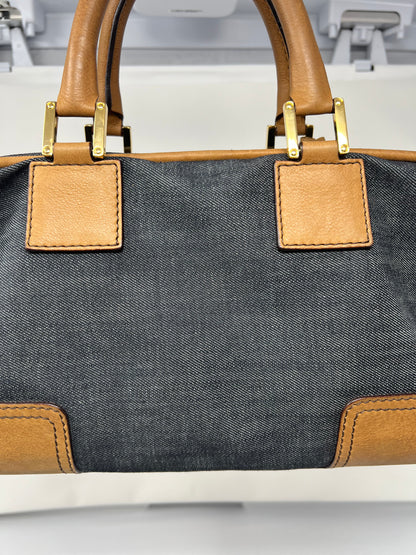 Loewe Amazona Blue Denim Embroidered Handbag Limited Edition Summer '07