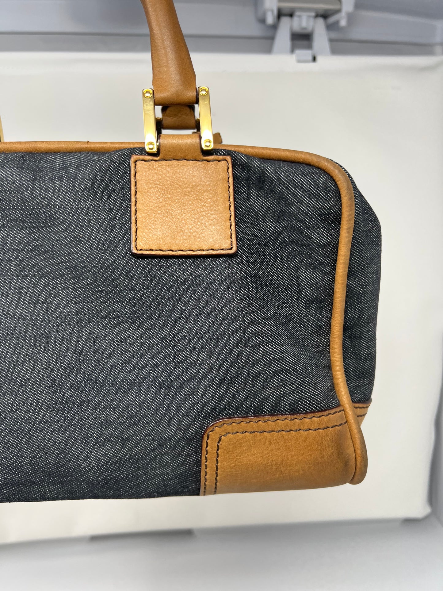 Loewe Amazona Blue Denim Embroidered Handbag Limited Edition Summer '07