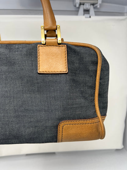Loewe Amazona Blue Denim Embroidered Handbag Limited Edition Summer '07