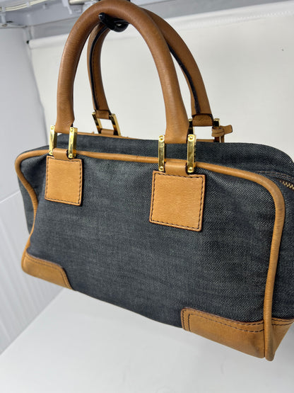 Loewe Amazona Blue Denim Embroidered Handbag Limited Edition Summer '07