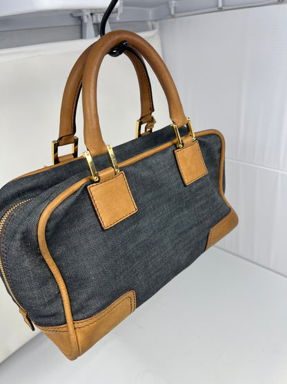 Loewe Amazona Blue Denim Embroidered Handbag Limited Edition Summer '07