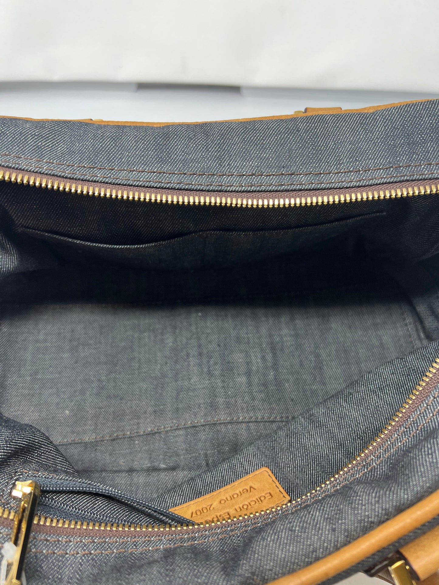 Loewe Amazona Blue Denim Embroidered Handbag Limited Edition Summer '07