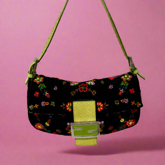 Fendi Baguette Beaded Floral