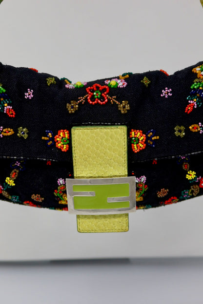 Fendi Baguette Beaded Floral