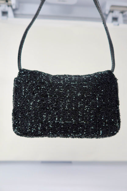 Fendi Beaded Black Baguette Mini