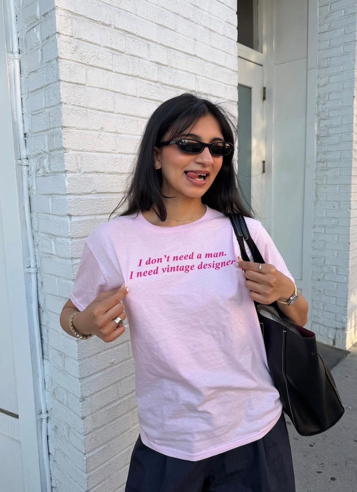 "I Don't Need A Man I Need Vintage Designer" Baby Tee