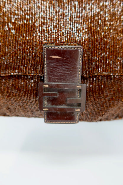 Fendi Mama Baugette Beaded Brown