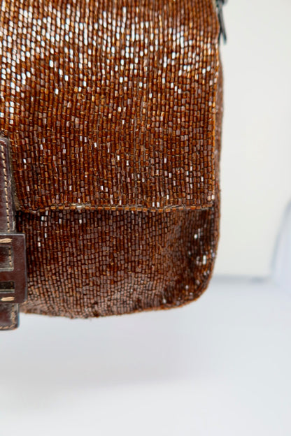 Fendi Mama Baugette Beaded Brown