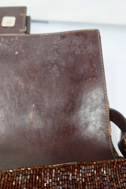 Fendi Mama Baugette Beaded Brown