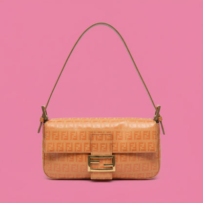 Fendi Orange Vinyl Zucchino Baguette