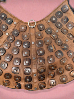 YSL Mombasa Brown Leather with Wooden Studs