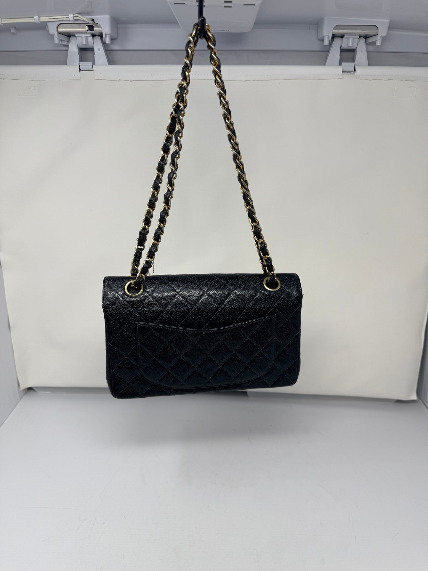 Chanel Double Flap Chain Black Caviar Leather