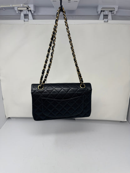 Chanel Double Flap Chain Black Caviar Leather