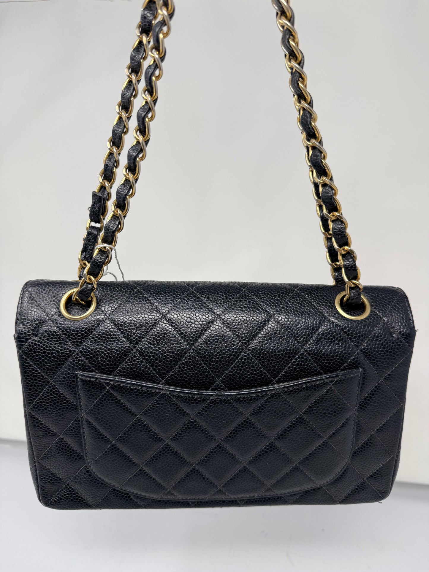Chanel Double Flap Chain Black Caviar Leather