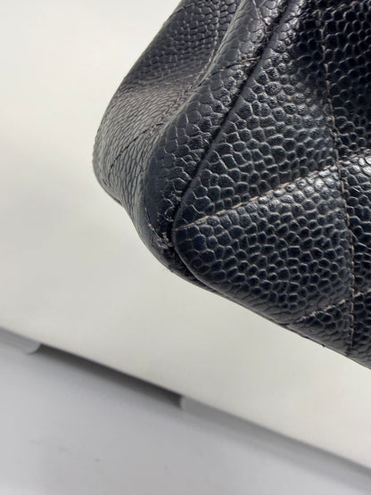 Chanel Double Flap Chain Black Caviar Leather