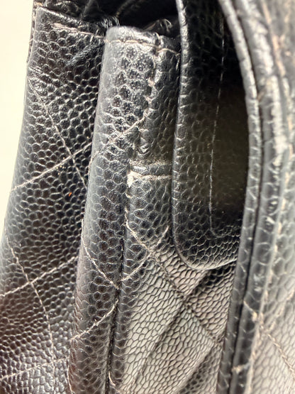 Chanel Double Flap Chain Black Caviar Leather