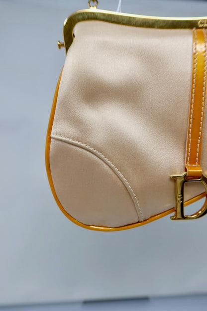 Dior Mini Saddle Orange Satin