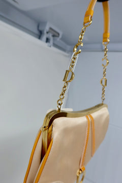 Dior Mini Saddle Orange Satin
