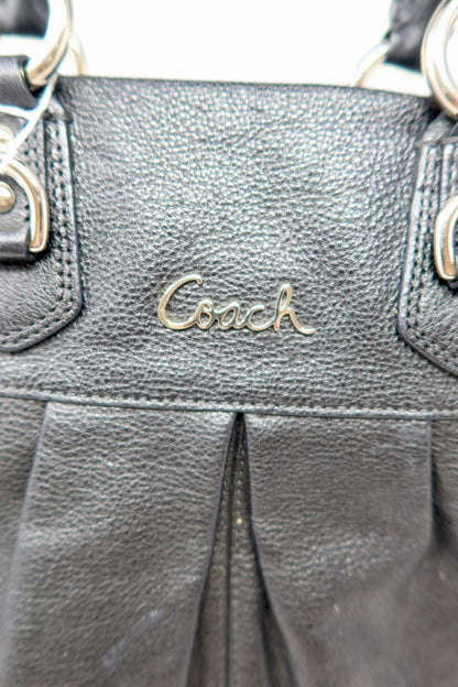 Coach Hand Bag Leather 2way Black