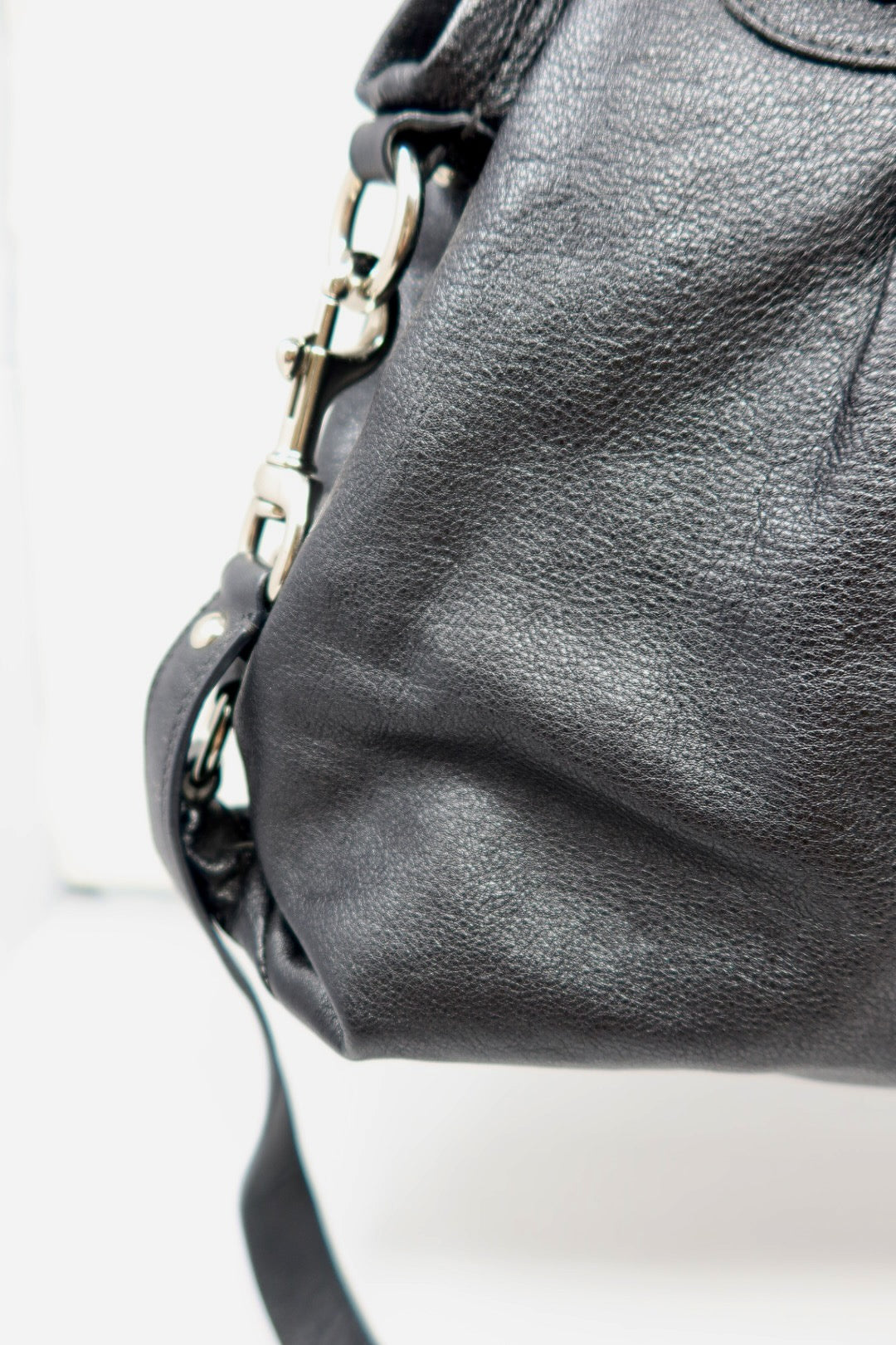 Coach Hand Bag Leather 2way Black