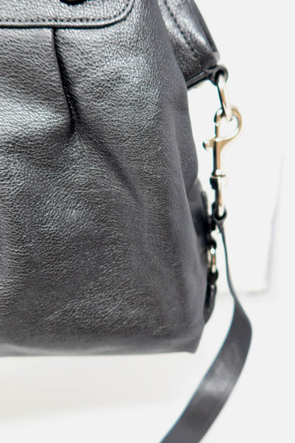 Coach Hand Bag Leather 2way Black