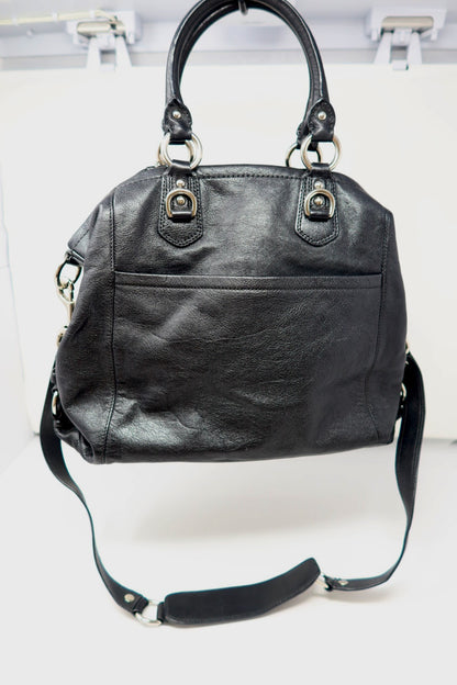 Coach Hand Bag Leather 2way Black