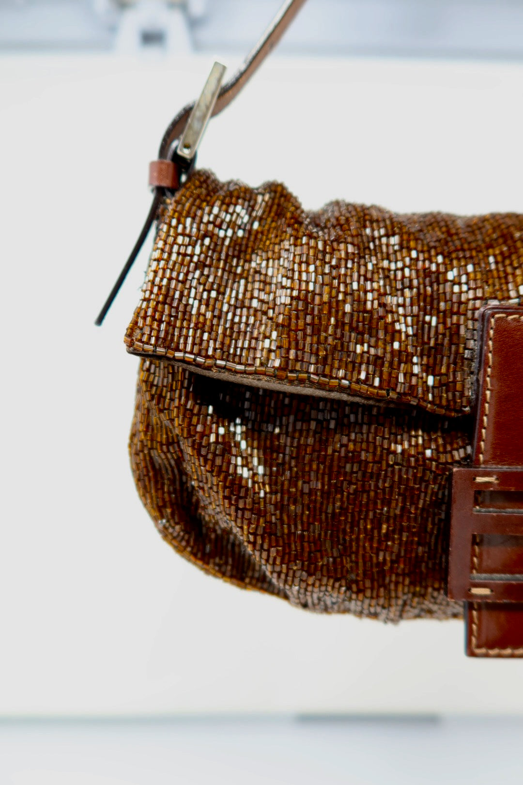 Fendi Baguette Brown Beaded