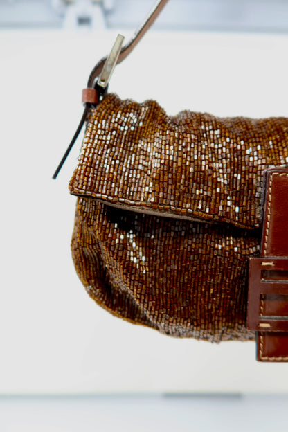 Fendi Baguette Brown Beaded