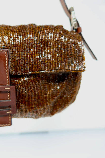 Fendi Baguette Brown Beaded