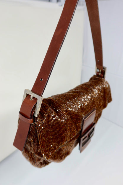 Fendi Baguette Brown Beaded