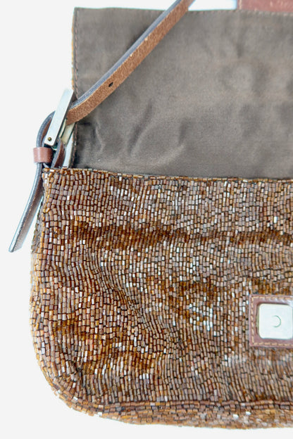 Fendi Baguette Brown Beaded