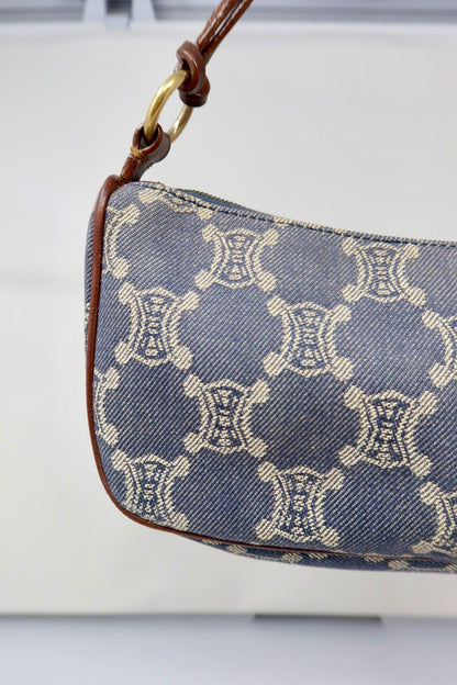 Celine Macadam Blue Denim Pochette