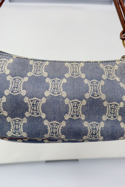 Celine Macadam Blue Denim Pochette