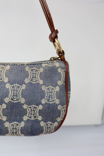 Celine Macadam Blue Denim Pochette