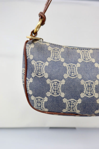 Celine Macadam Blue Denim Pochette