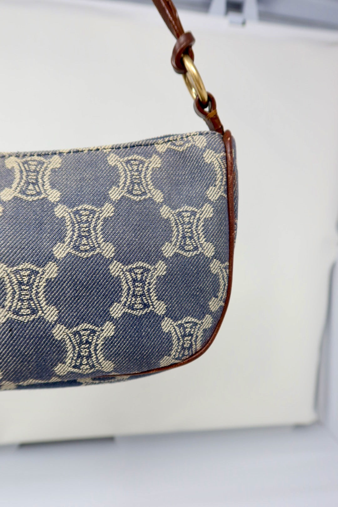 Celine Macadam Blue Denim Pochette