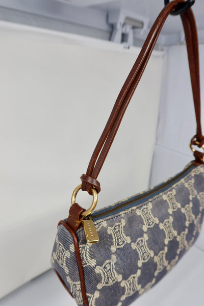 Celine Macadam Blue Denim Pochette